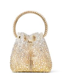 Jimmy Choo Bon Bon crystal-embellished Bucket Bag Gold at Farfetch